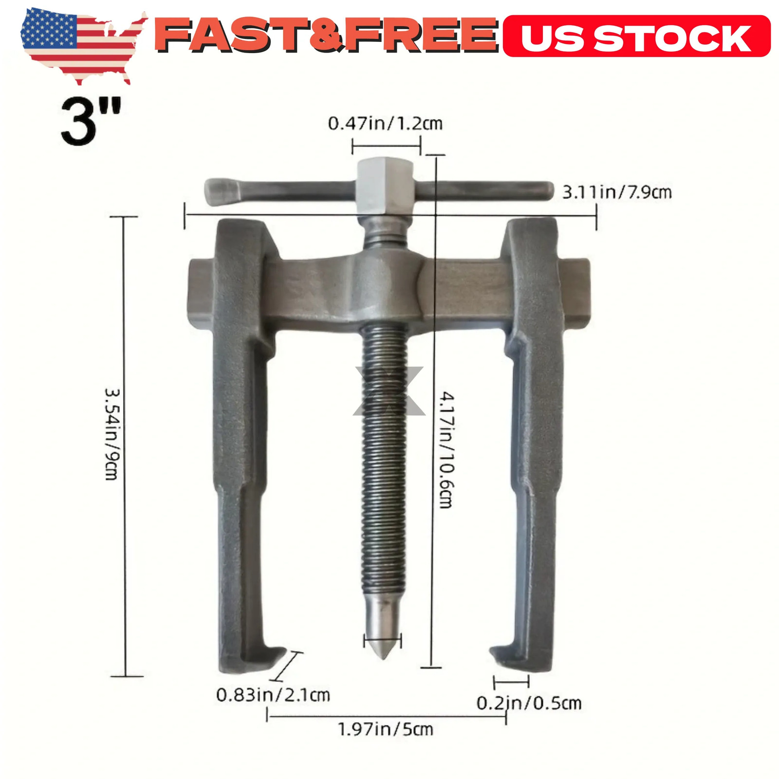 4 in Industrial Two-Jaw Puller Bearing & Gear Removal For Mechanical Repairs US