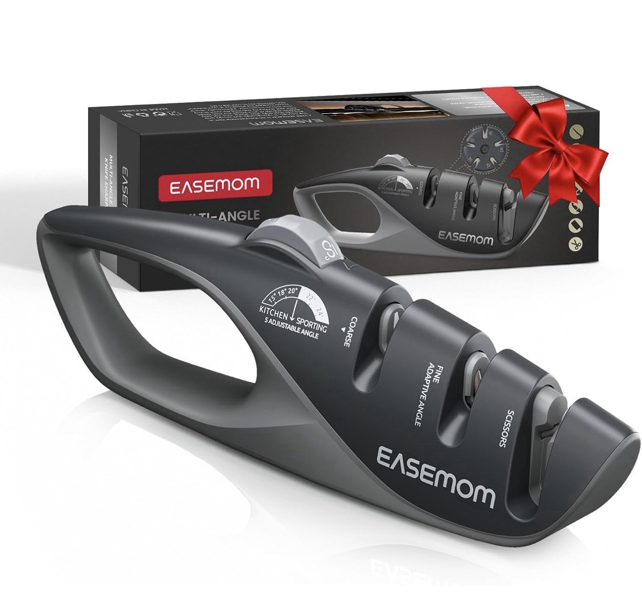 Kitchen Knife Sharpener, 5 Adjustable Sharpening Angles Brand New Black Portable