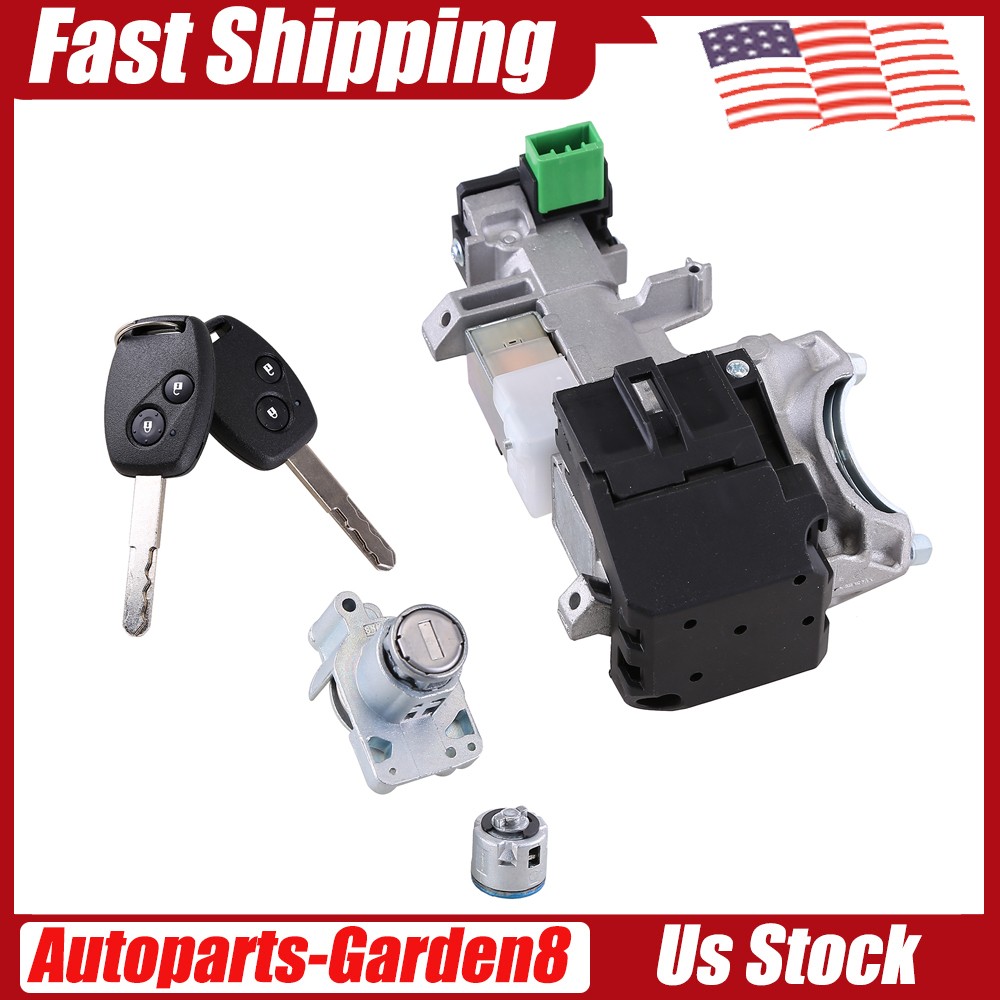For 2007-11 Crv Ignition & Door Lock Cylinder Switch Assembly Set 2 Remote Keys