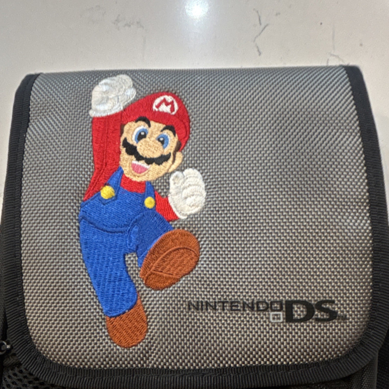 Nintendo Padded Nylon Carry/Shoulder Bag Gray Black for DS Console Partitions