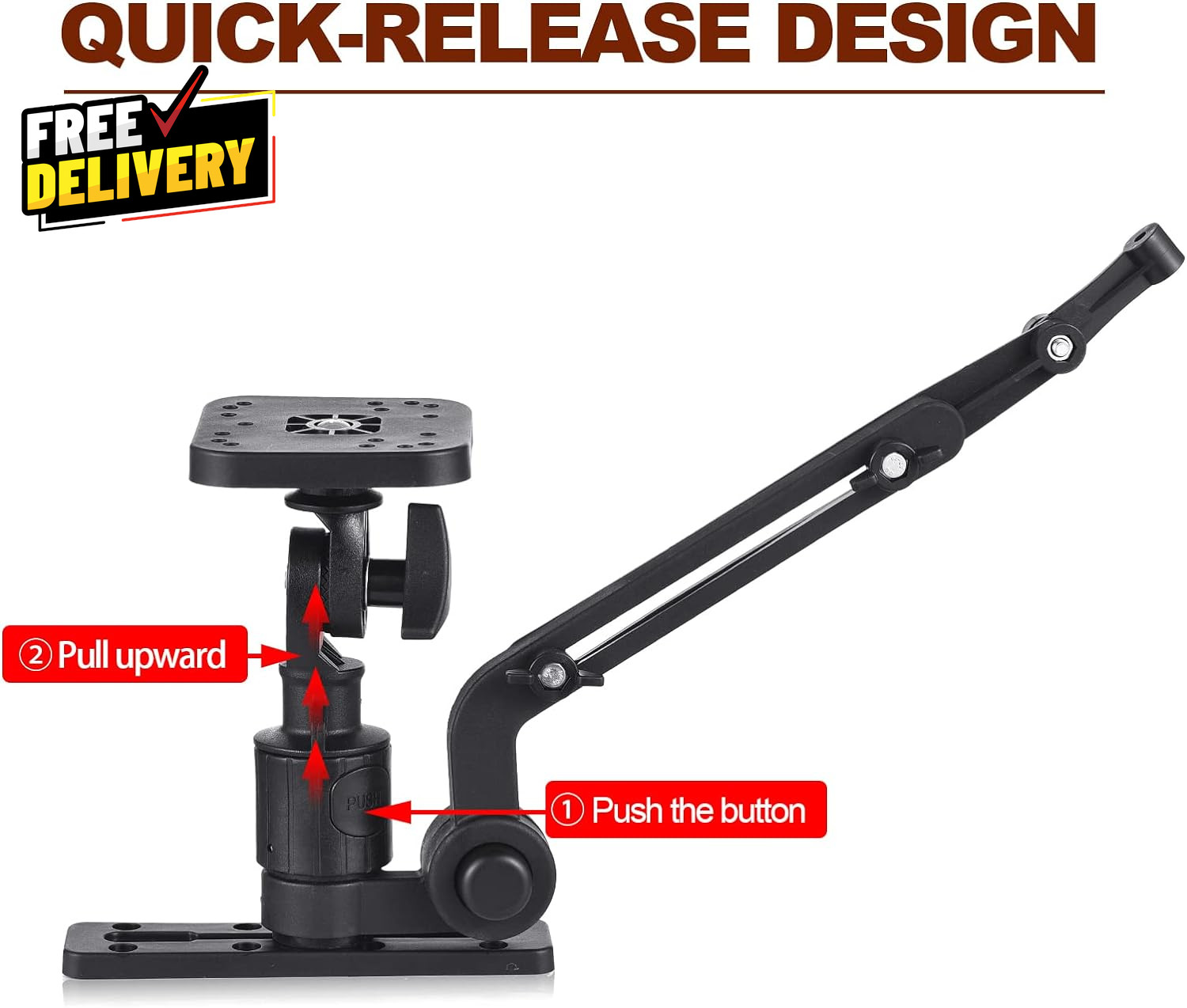 Universal Kayak Fish Finder Mount Boat Transducer Mounting Arm with Teles.....