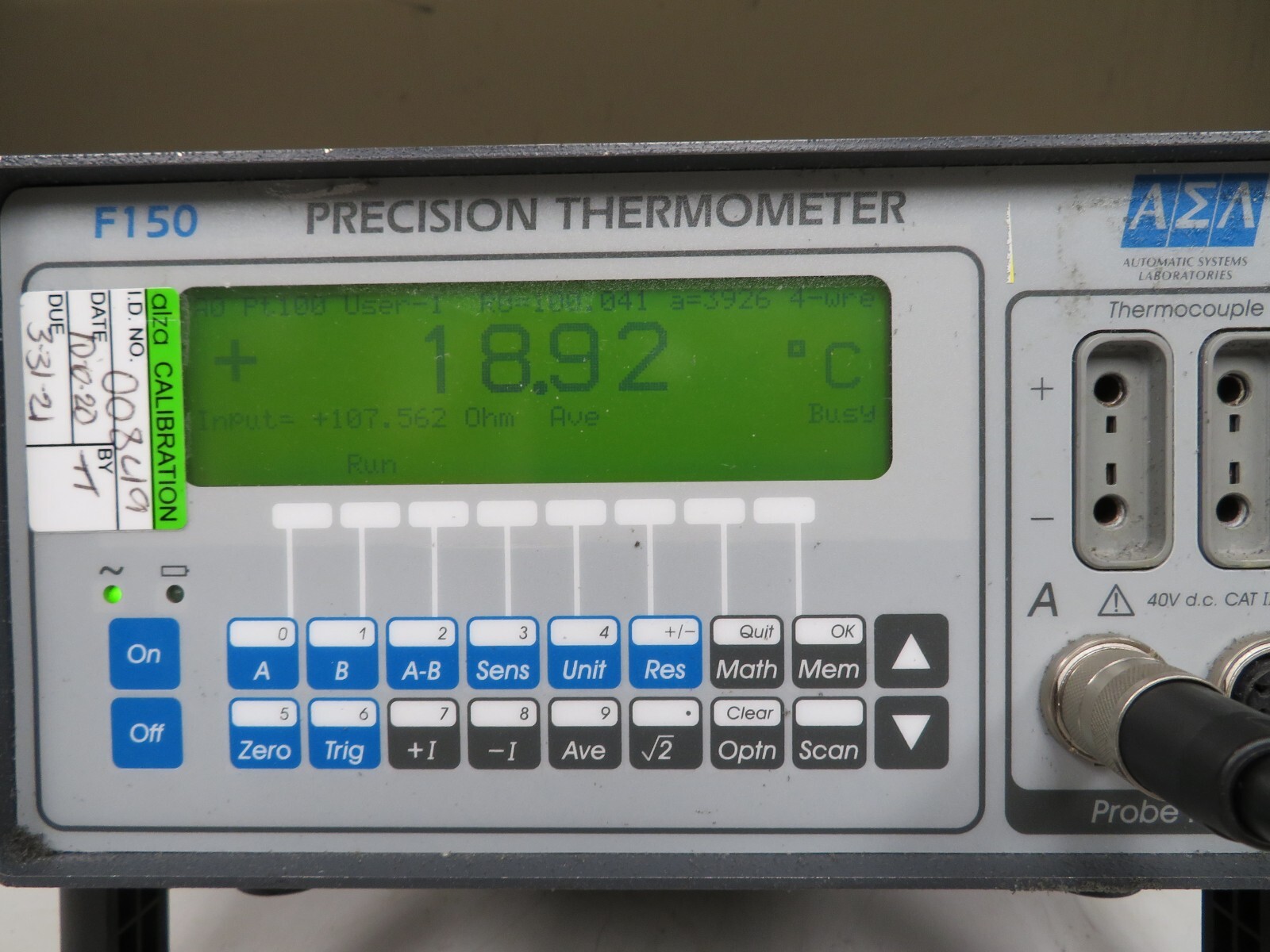 ASL Automatic Systems Laboratories F150 Precision Thermometer Probe w/ Case PD89