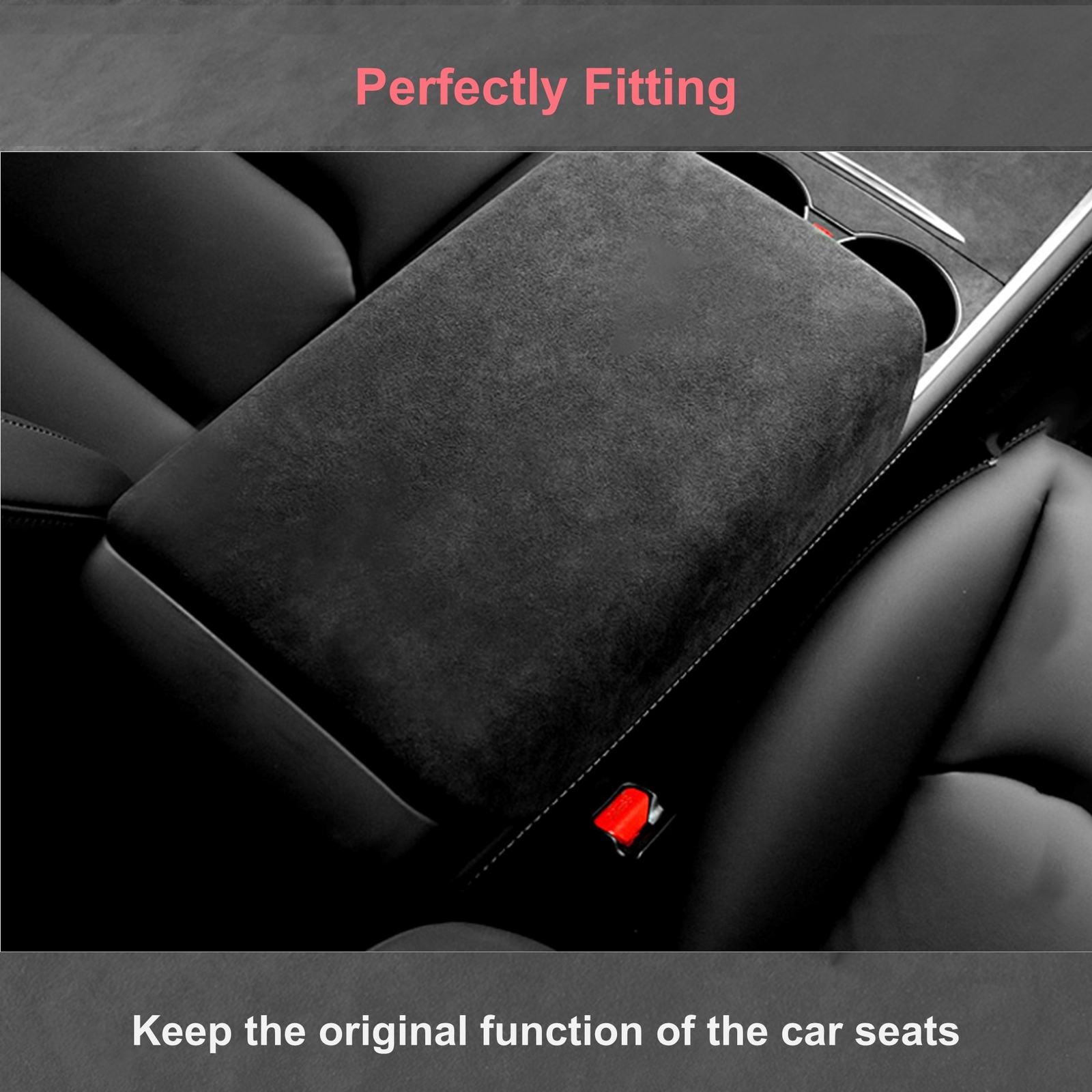 Alcantara Center Console Armrest Cover Protector Pad Fits for Tesla Model 3 Y