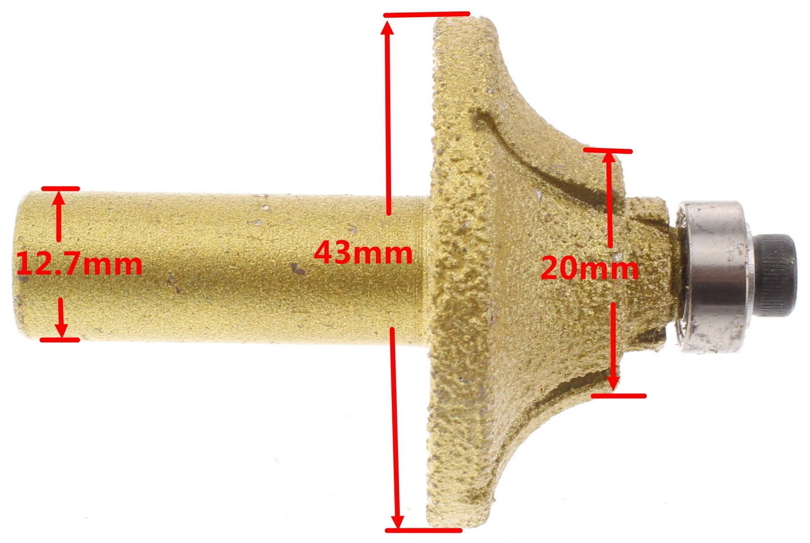 60 Grit 42mm Diamond BRAZED Wheel Router Bit
