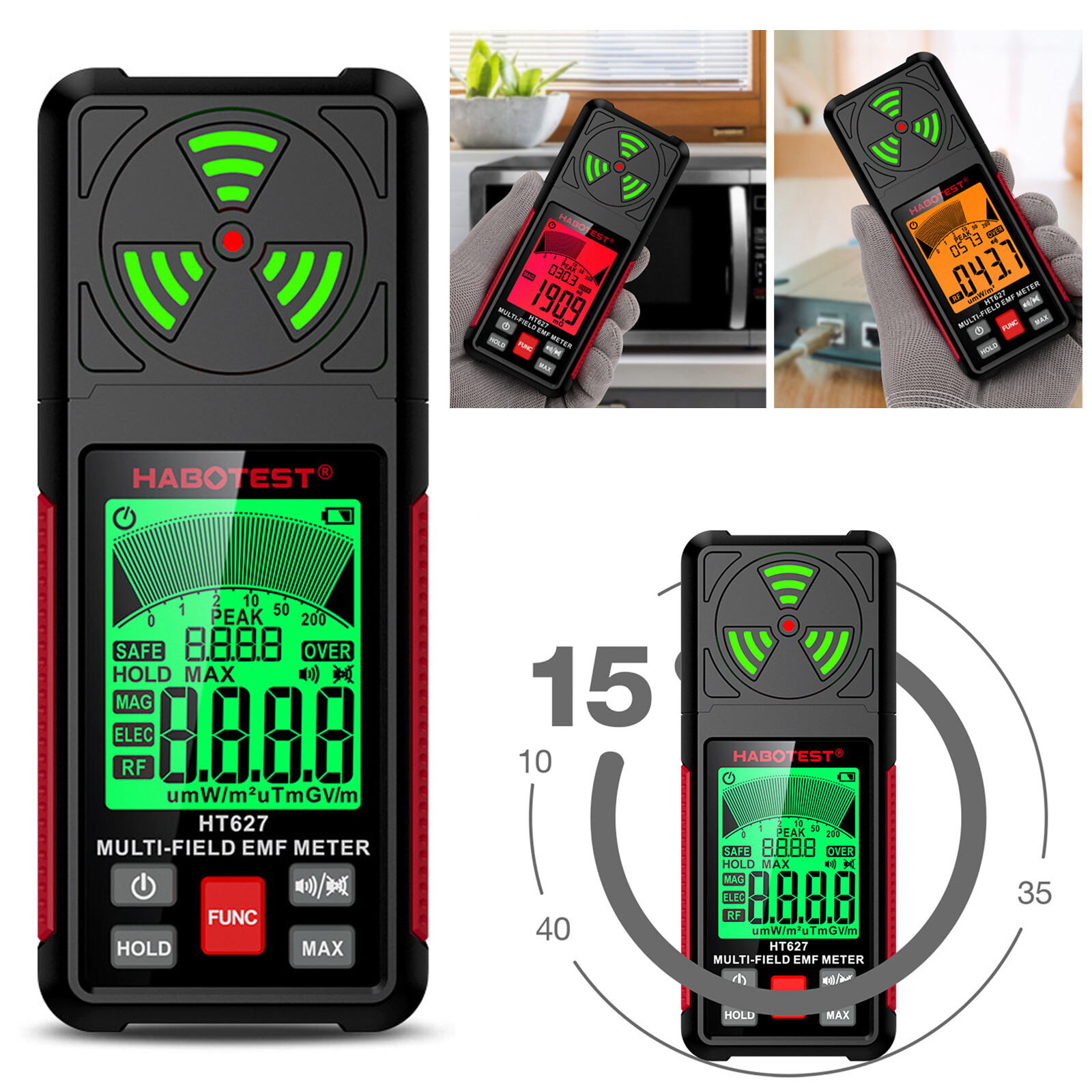 NEW Electromagnetic Radiation Tester Portable Radio Frequency Field EMF Meter