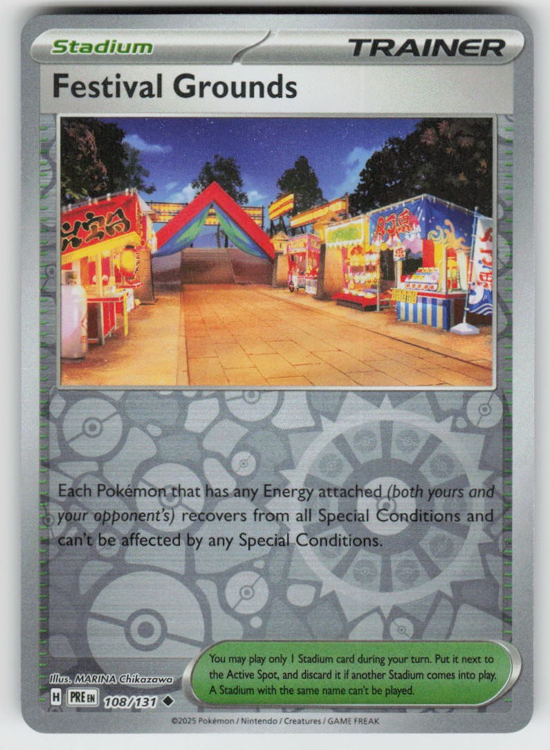 Festival Grounds 108/131 Uncommon Prismatic Evolutions Pokemon Reverse Holo NM