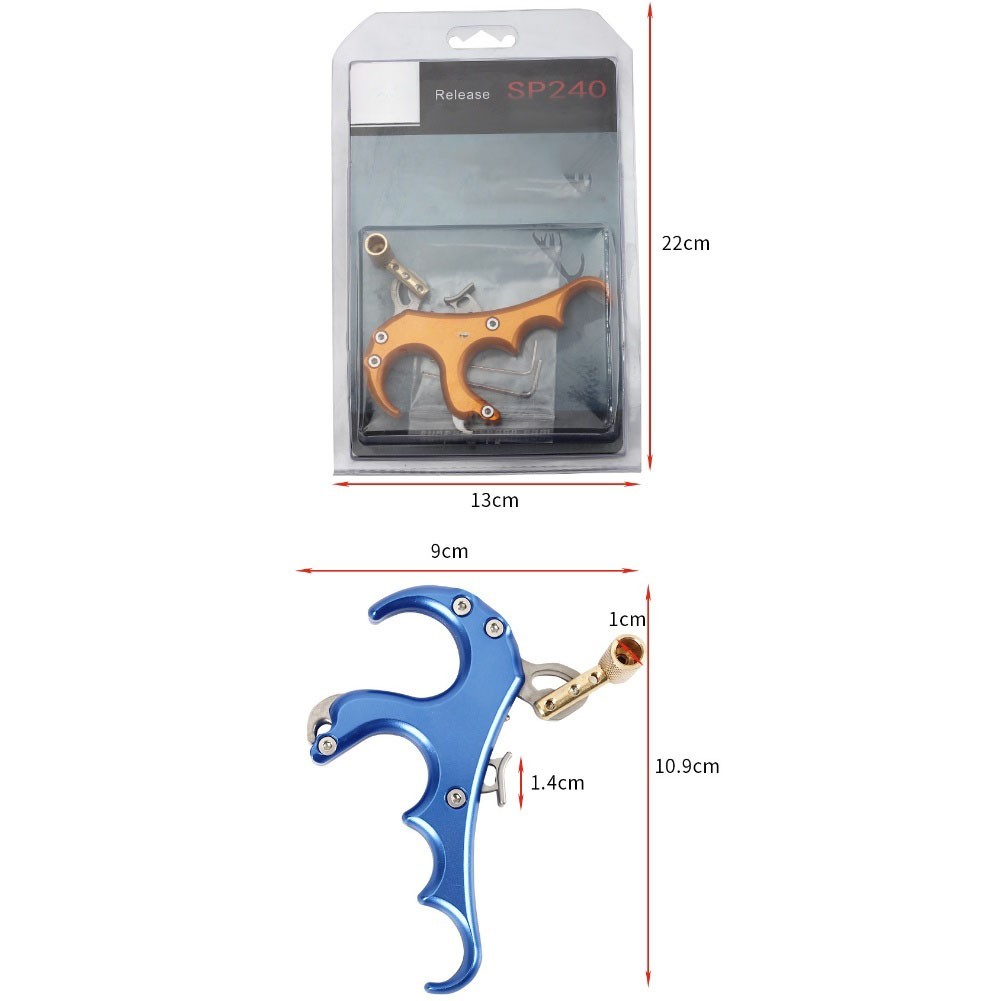 Aluminum Alloy Four Finger Compound Bow Release Device Adjustable Trigger Aid
