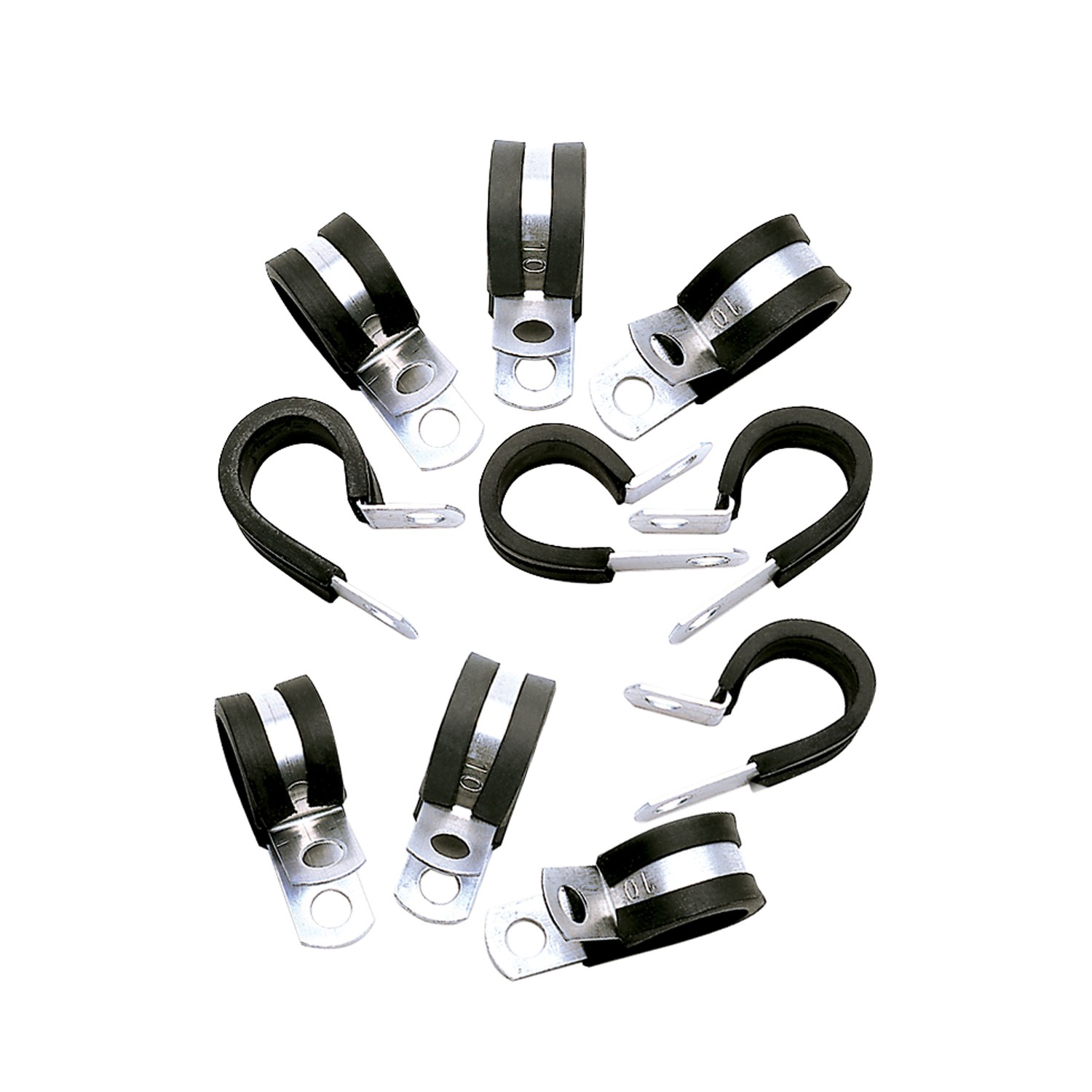 Russell 650970 4AN Hose Cushion Clamps Set of 10 with Rubber Lining