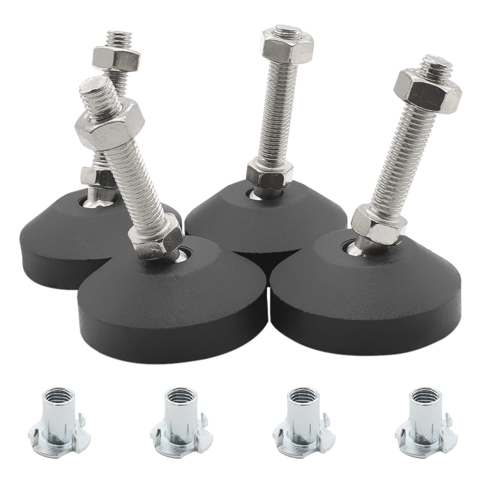 Luomorgo M10 Leveling Feet with T-Nut, 4 Pcs, D50 x x x H50, Black