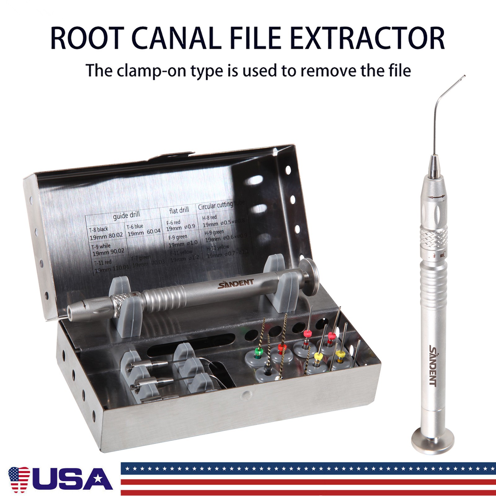 Dental Broken File Extractor Endodontic File Removal System Kit Endo Root Canal