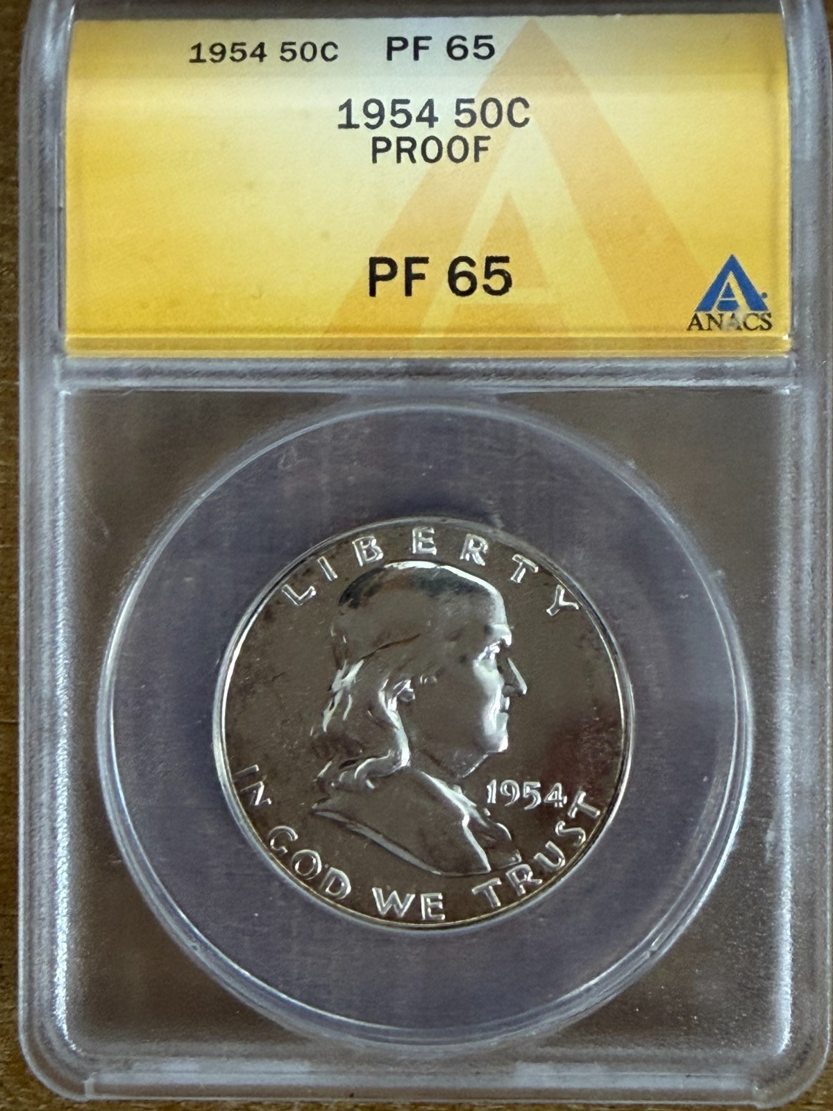 1954 Franklin Half Dollar Proof ANACS PF 65