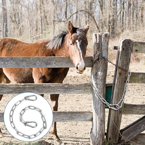 Gate Chain Lock, 20 Inch Stainless Steel Gate Link Chain Lock with Both-Ended
