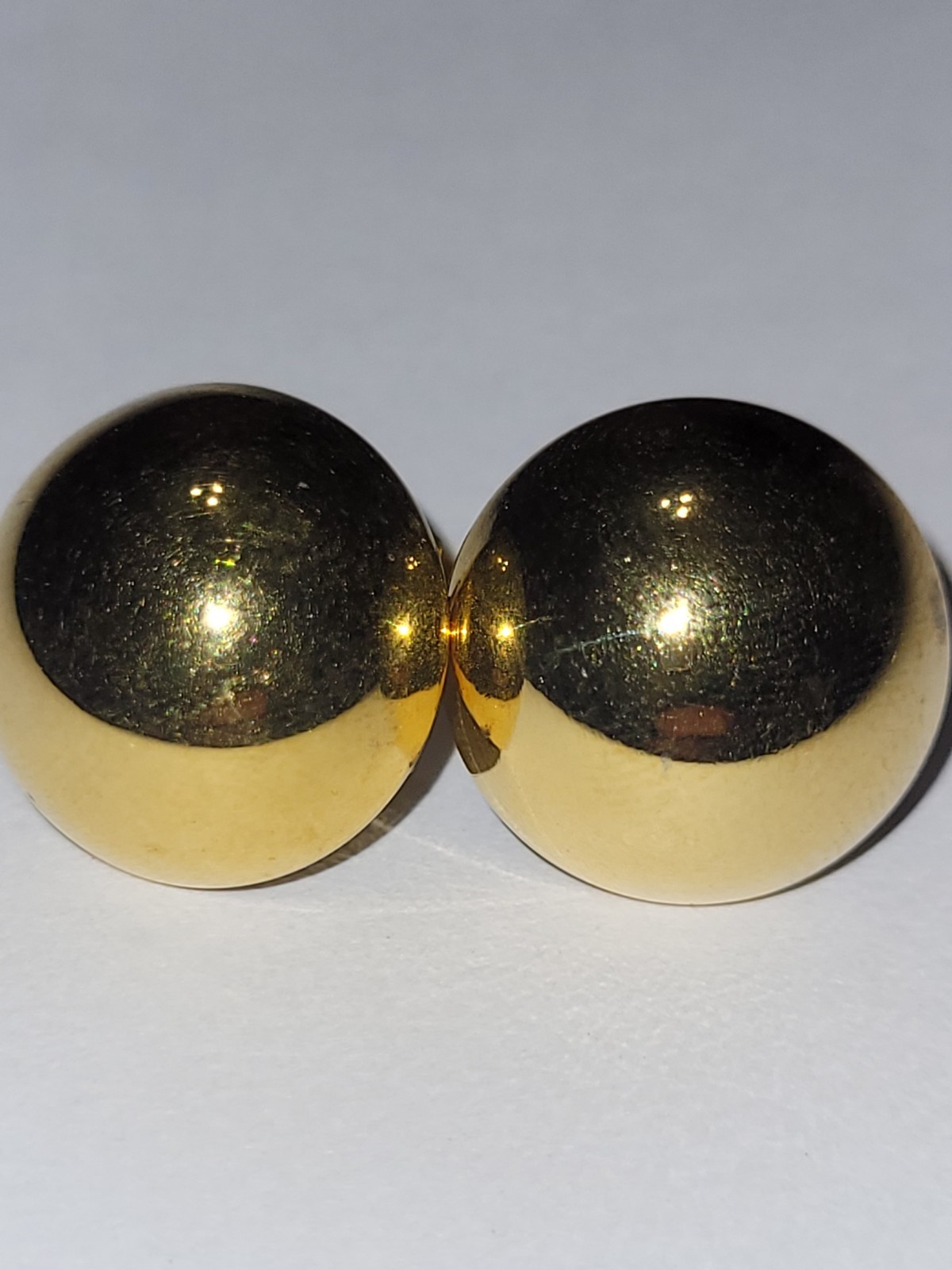 Vintage AVON Gold Tone Ball Stud Earrings Pierced Dome Round Retro Classic...