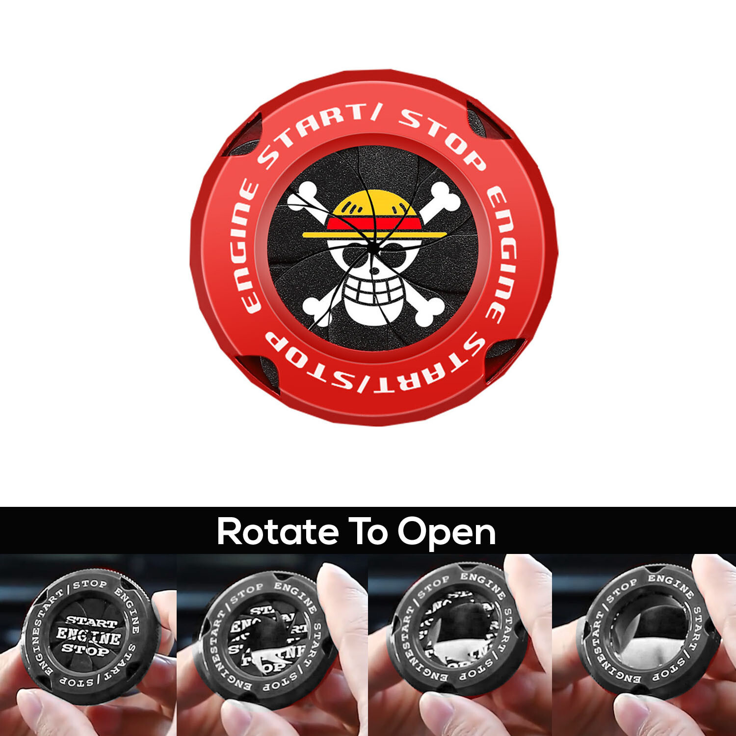 One Pc Monkey D luffy Car Engine Start Stop Push Button Cover Switch Decor Trim