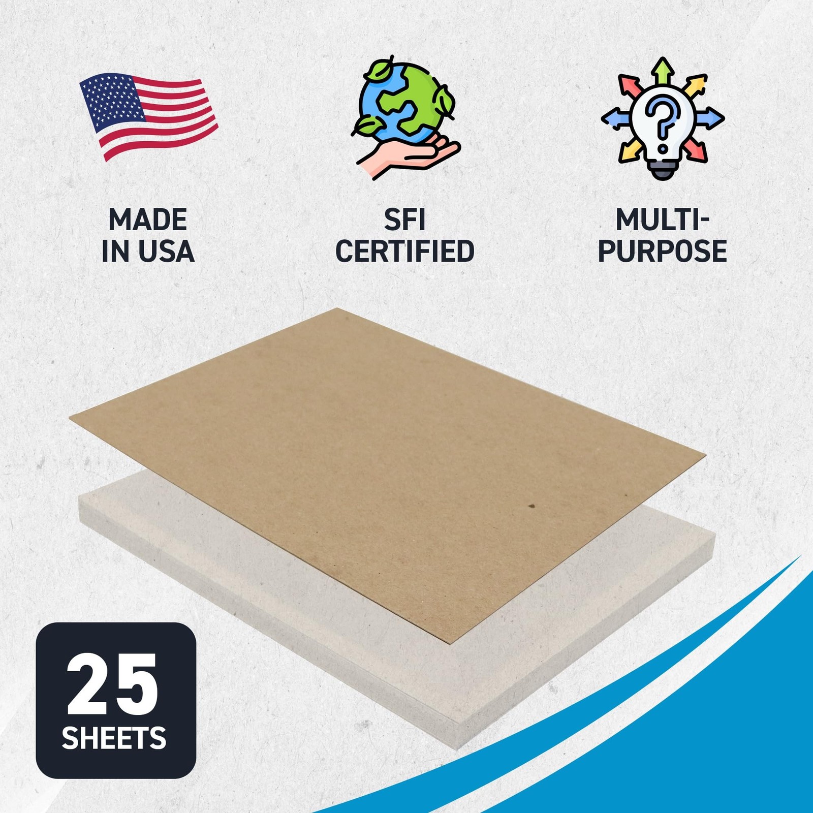 MagicWater Chipboard Sheet for DIY Projects - 8.5x11 Inch - 25 Pack - 22 pt -...