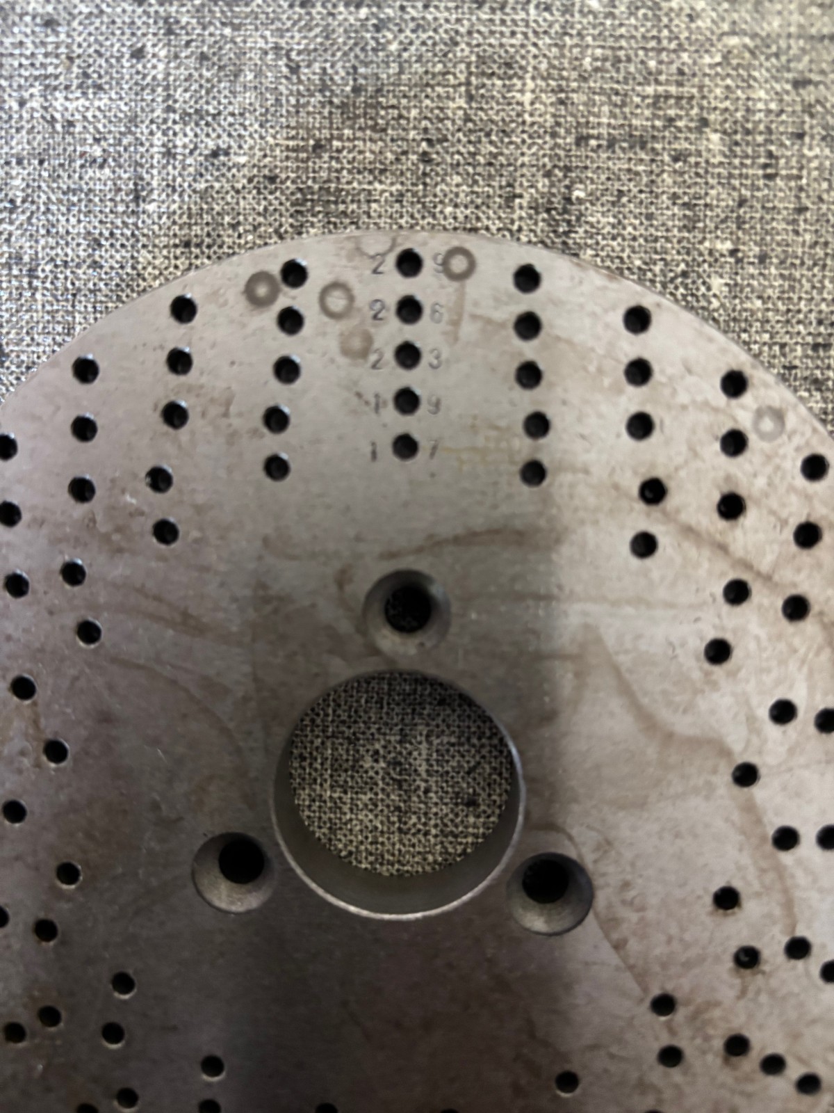 INDEX PLATE A, 2 SIDED, 5" O.D., INDEXER, DIVIDING HEAD, ROTARY TABLE