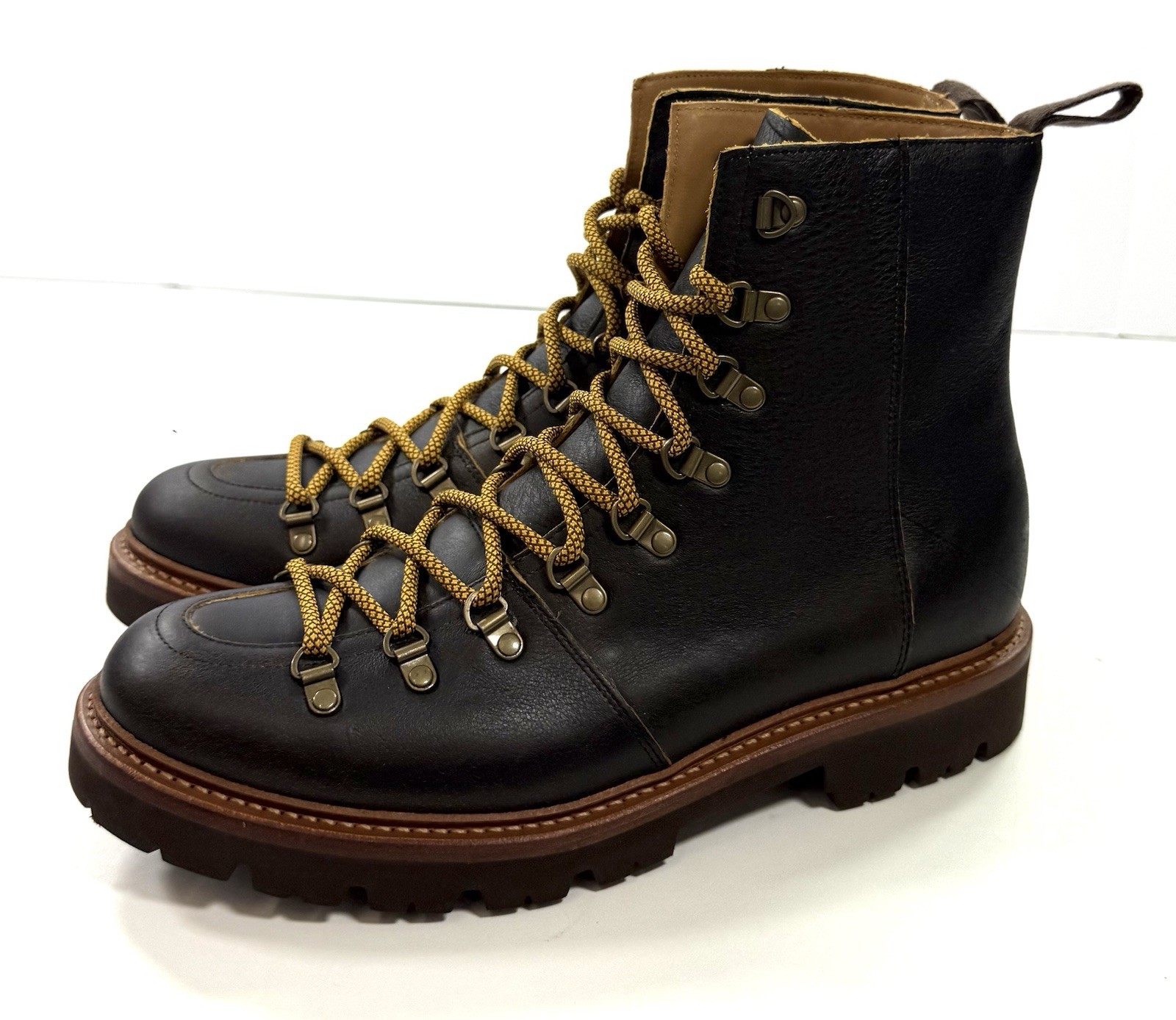 GRENSON Mens Brady Boots Brown Leather Lace Up Hiker Size UK 9.5 G US 10.5 Wide