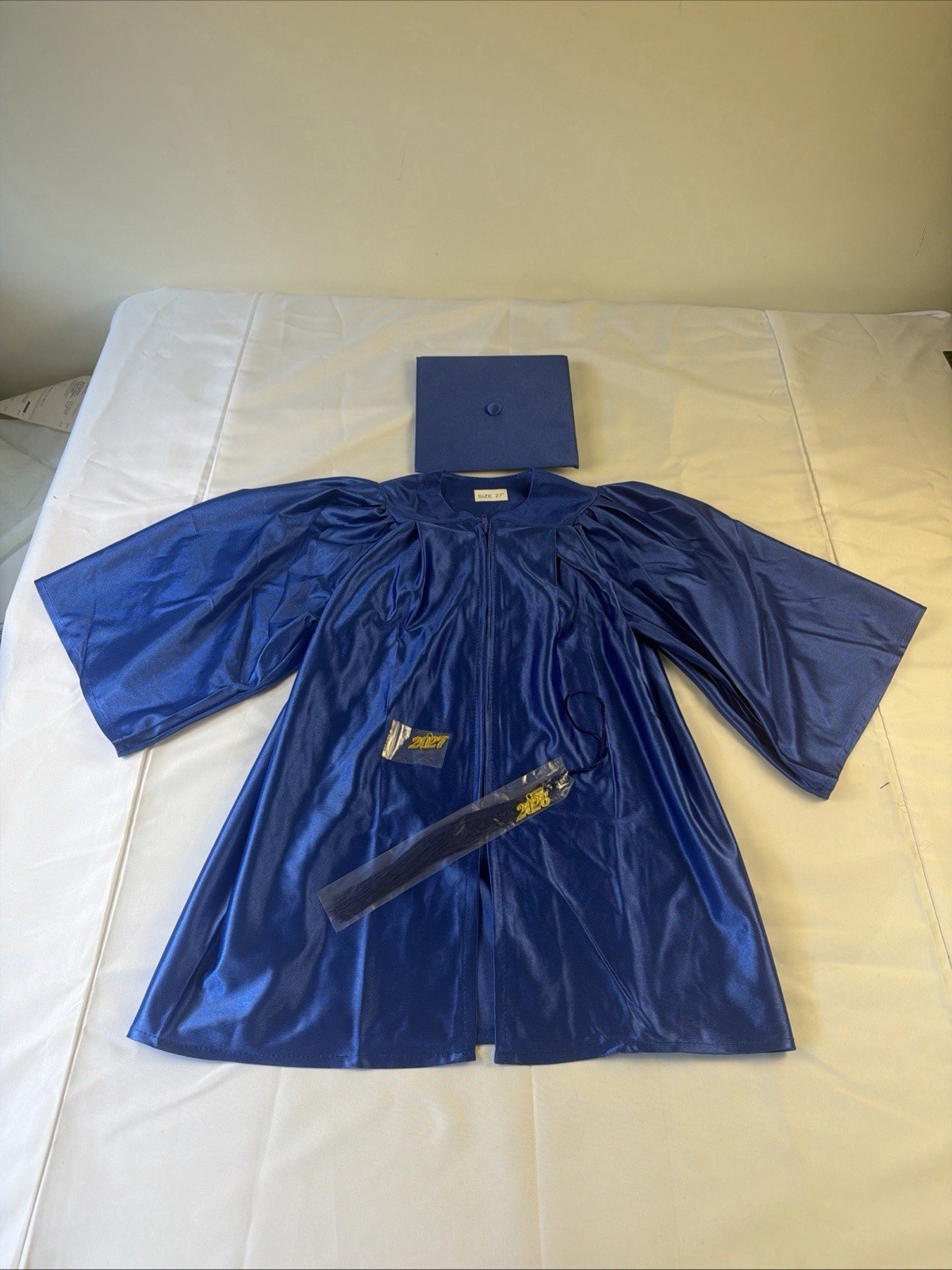 Children's Royal Blue Graduation Cap & Gown Set Size 27" w/ 2026 Tassel & 2027 C