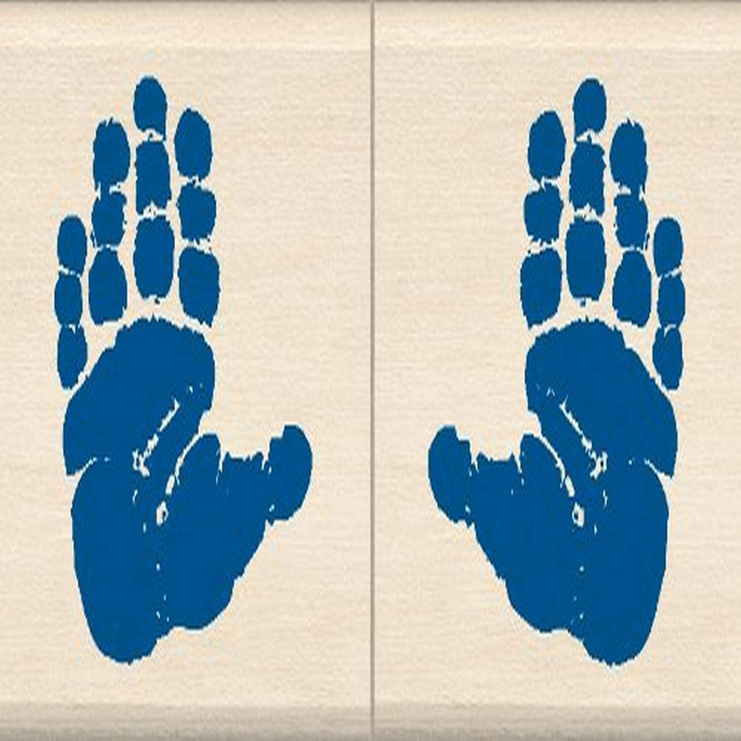 EK Success Inkadinkado Baby Hand Red Rubber Wood Stamp Set of 2, 1.5’' x 2" each