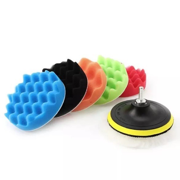 8Pcs 5 Inch Polishing Pads Sponge Waxing Foam Buffing Kit Car Polisher for Drill