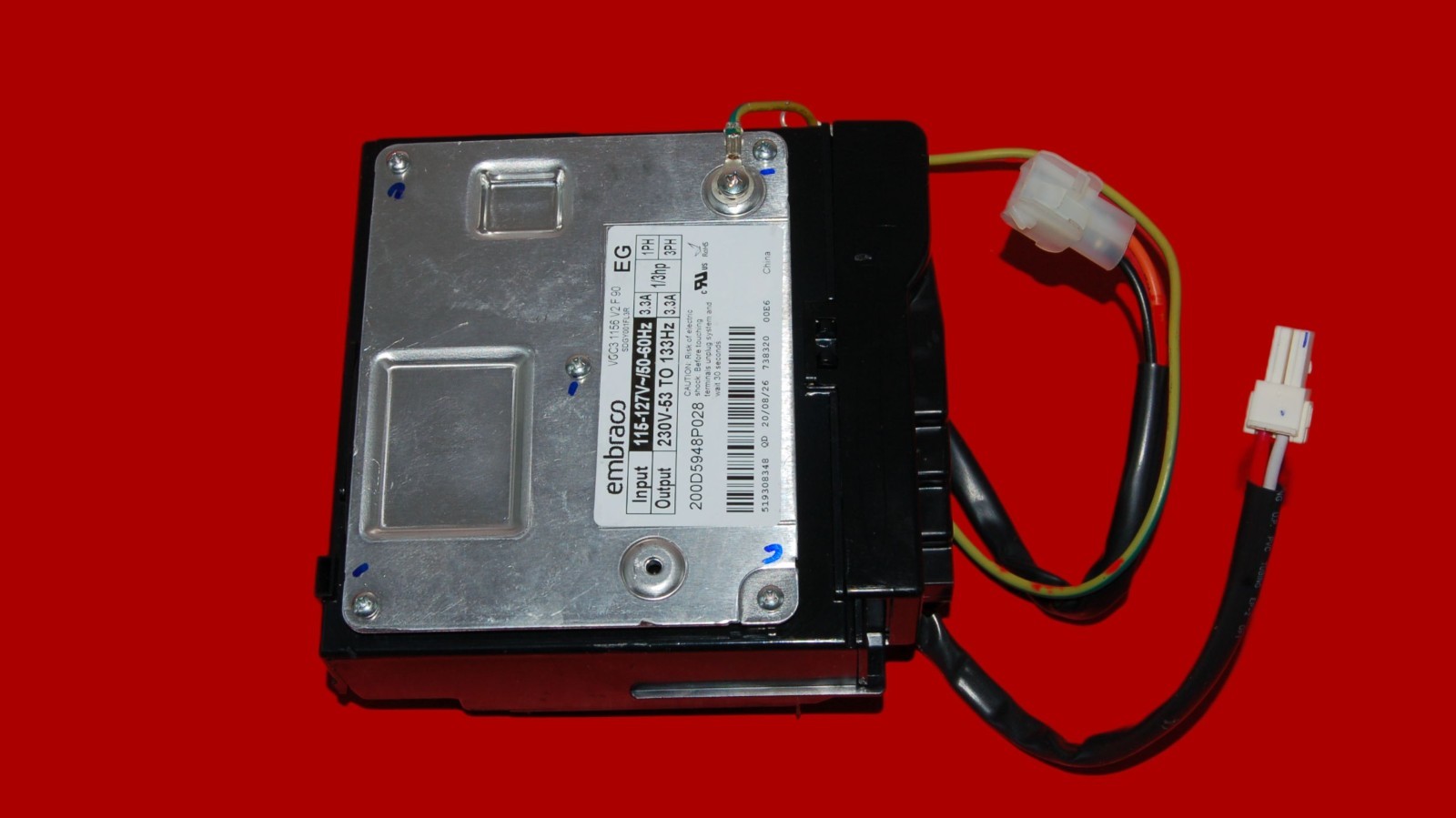GE Refrigerator Compressor Control Unit Part# 200D5948P028 | VCC3 1156 V2 F 90
