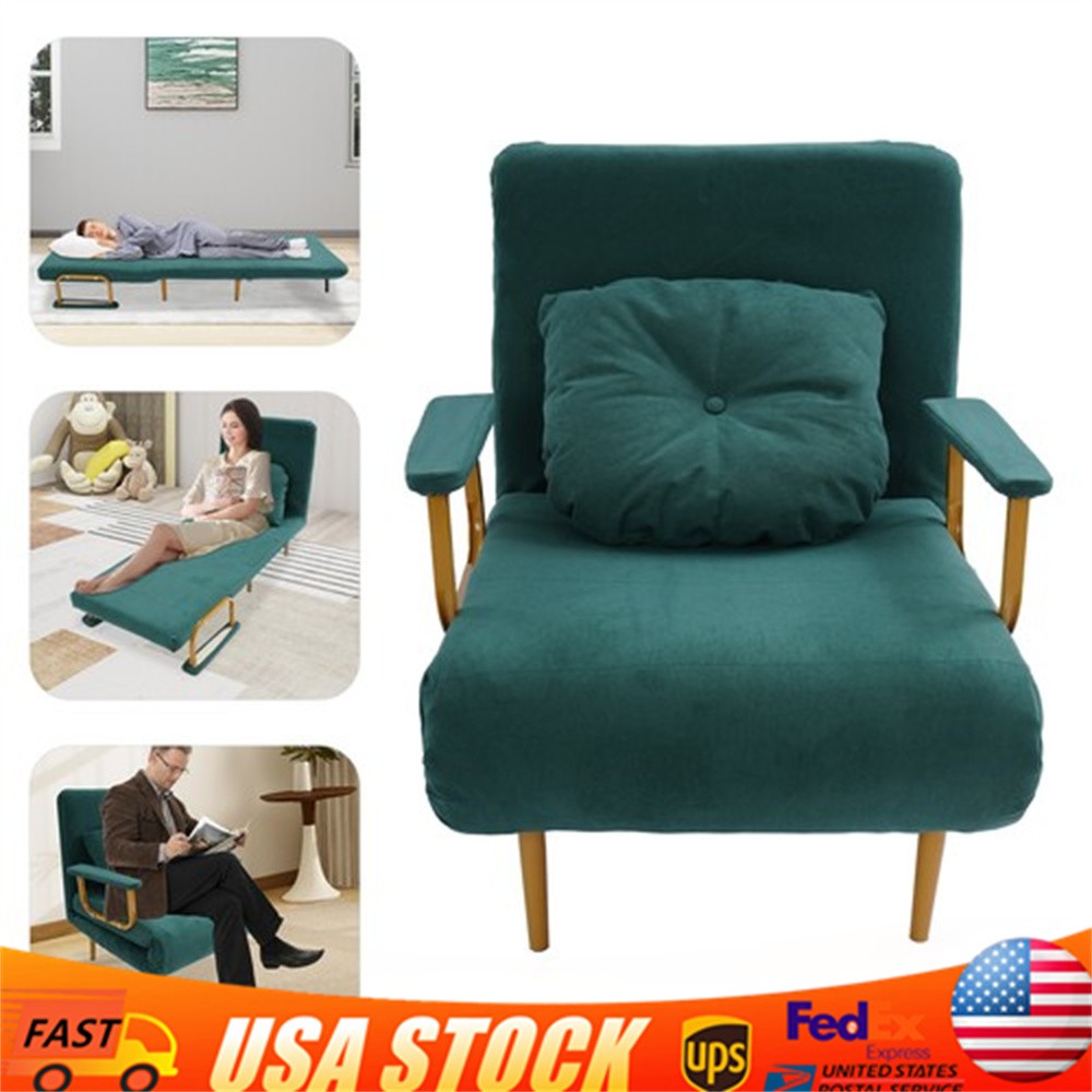 Convertible Sofa Bed Folding Arm Chair Sleeper Leisure Recliner Lounge Couch New