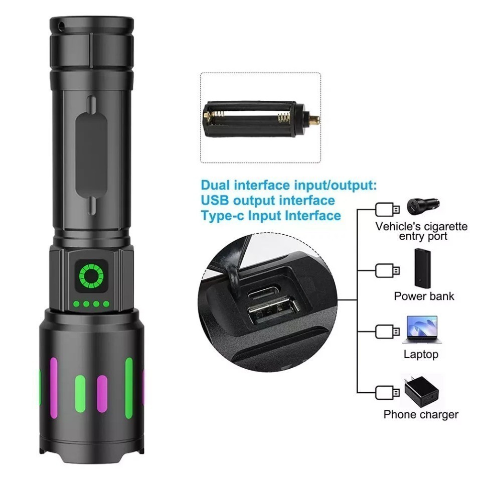 350000000 Lumen Super Bright LED Tactical Flashlight Rechargeable Work Light**-*