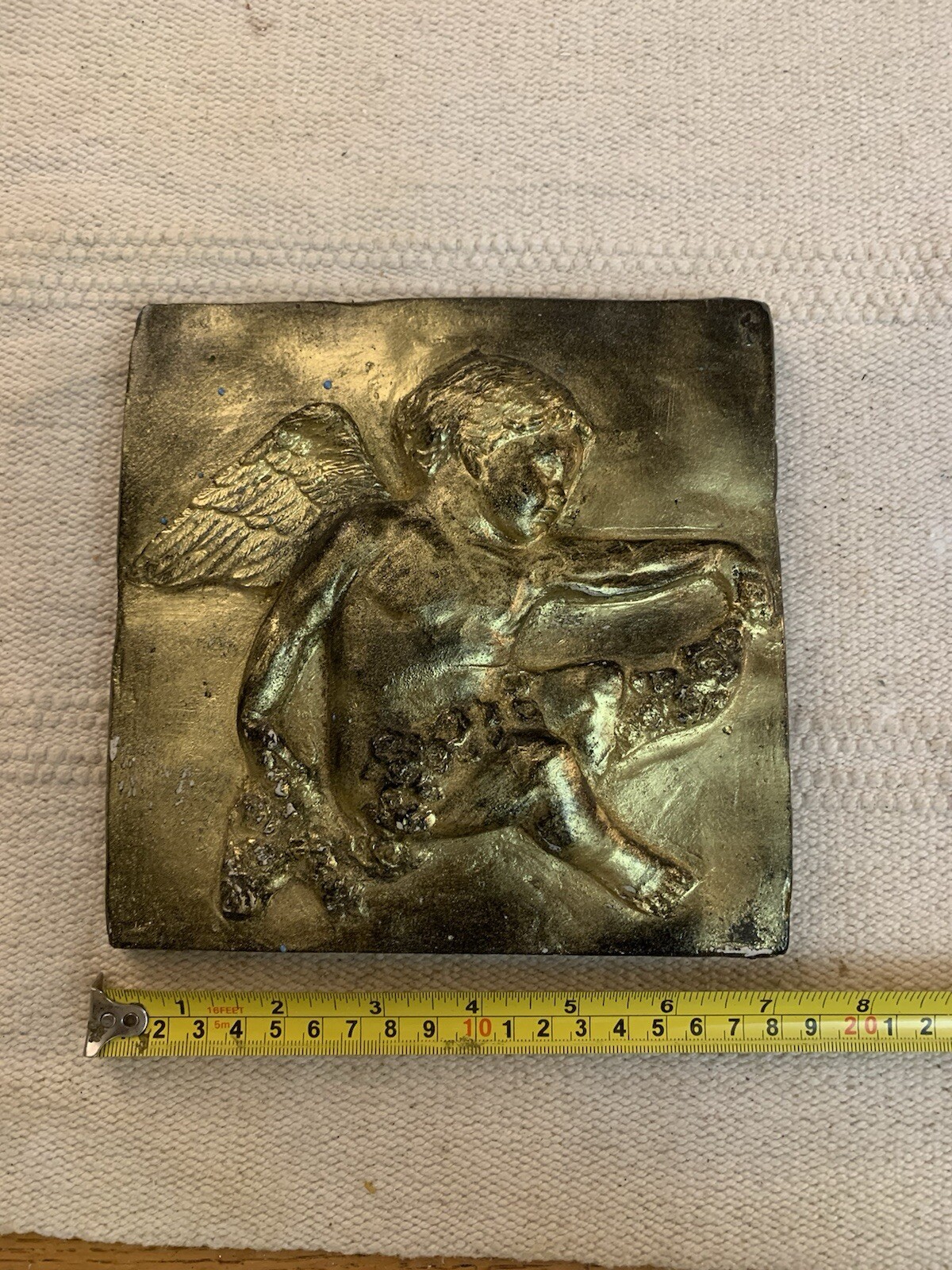 LATEX RUBBER MOLD  YKM-L5046  Angel/Fairy Square Plaque