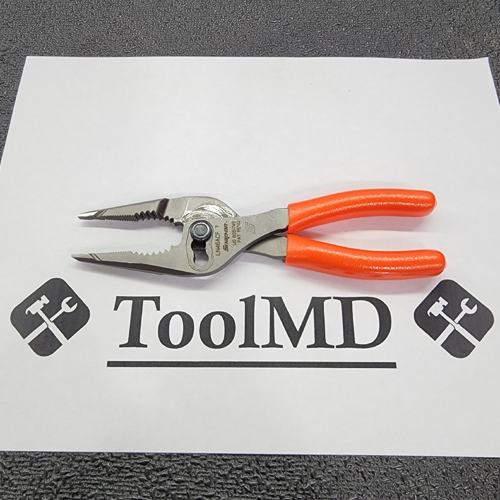 Snap-on Tools USA NEW ORANGE 7" Talon Grip Long Nose Slip Joint Pliers LN46ACFO