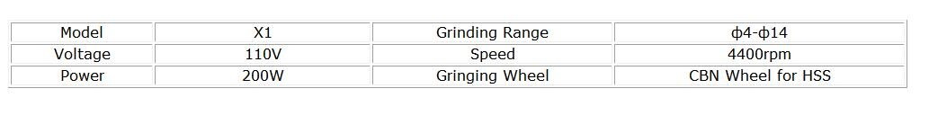 End Mill Grinder 4400rpm Mill Grinder Sharpener Sharpener 4-14 Range 200W