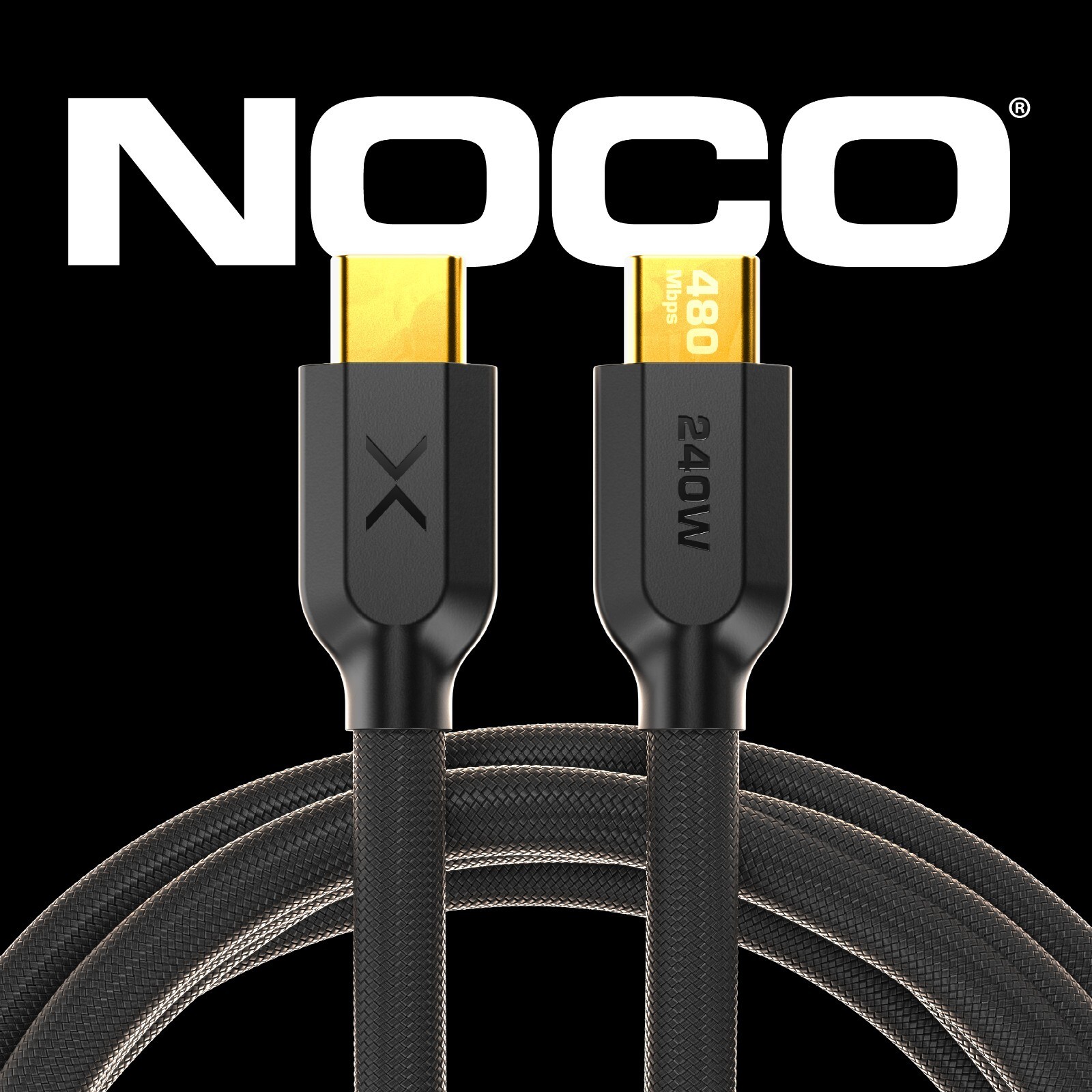 NOCO XGrid XC2: 240W USB-C to USB-C Cable with E-Marker Chip - 6-Foot (Black)