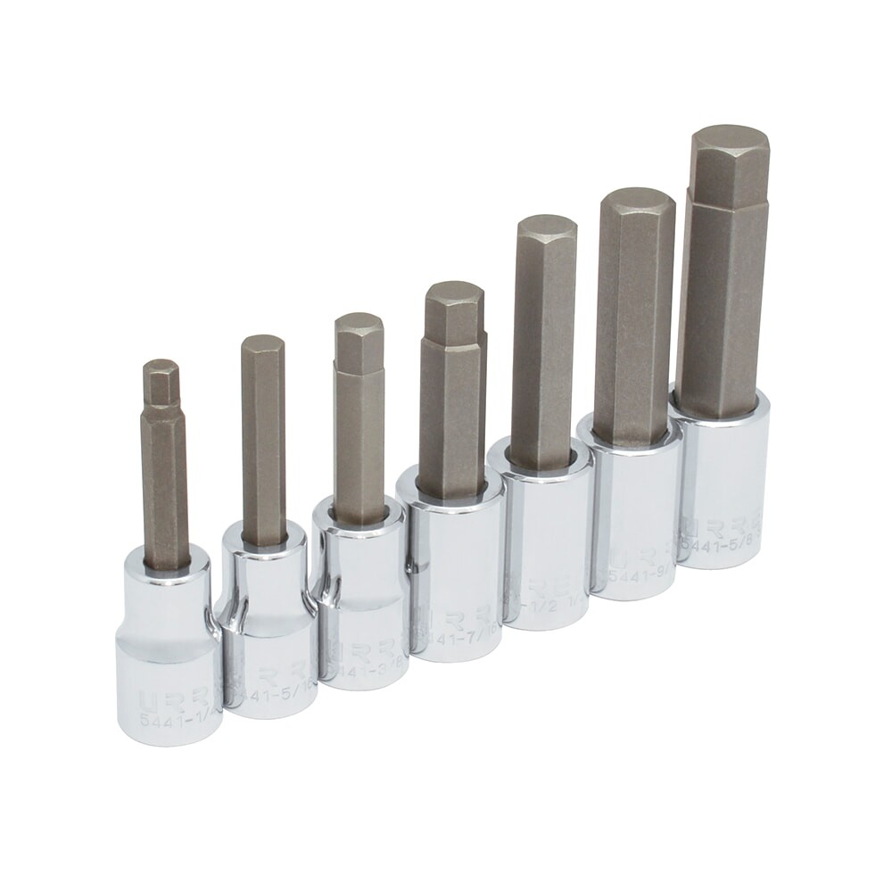 Urrea 54417 1/2” Drive Hex Bit Sockets SAE 7 Pieces