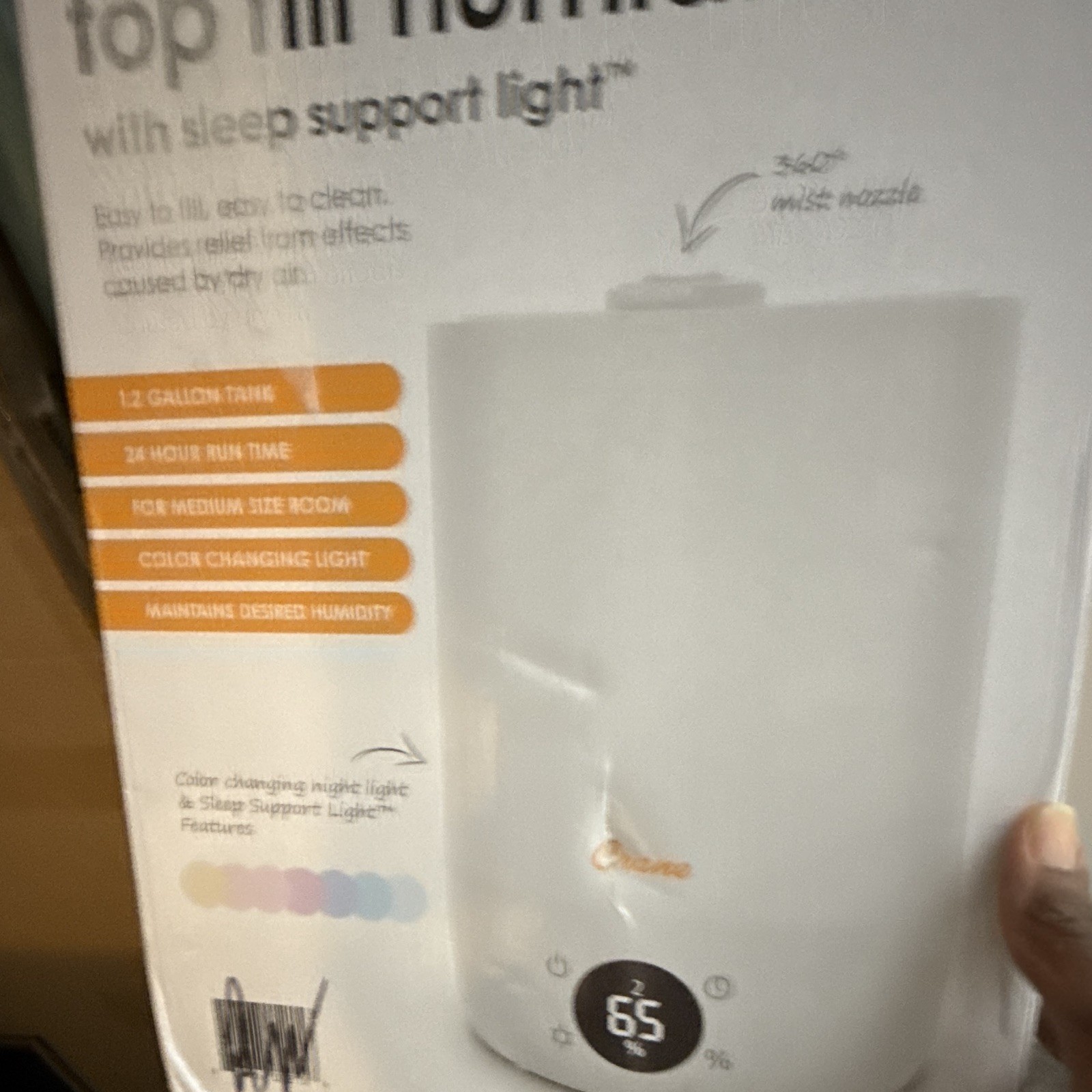 Crane Ultrasonic Humidifier Quiet Operation White Plastic Electrical