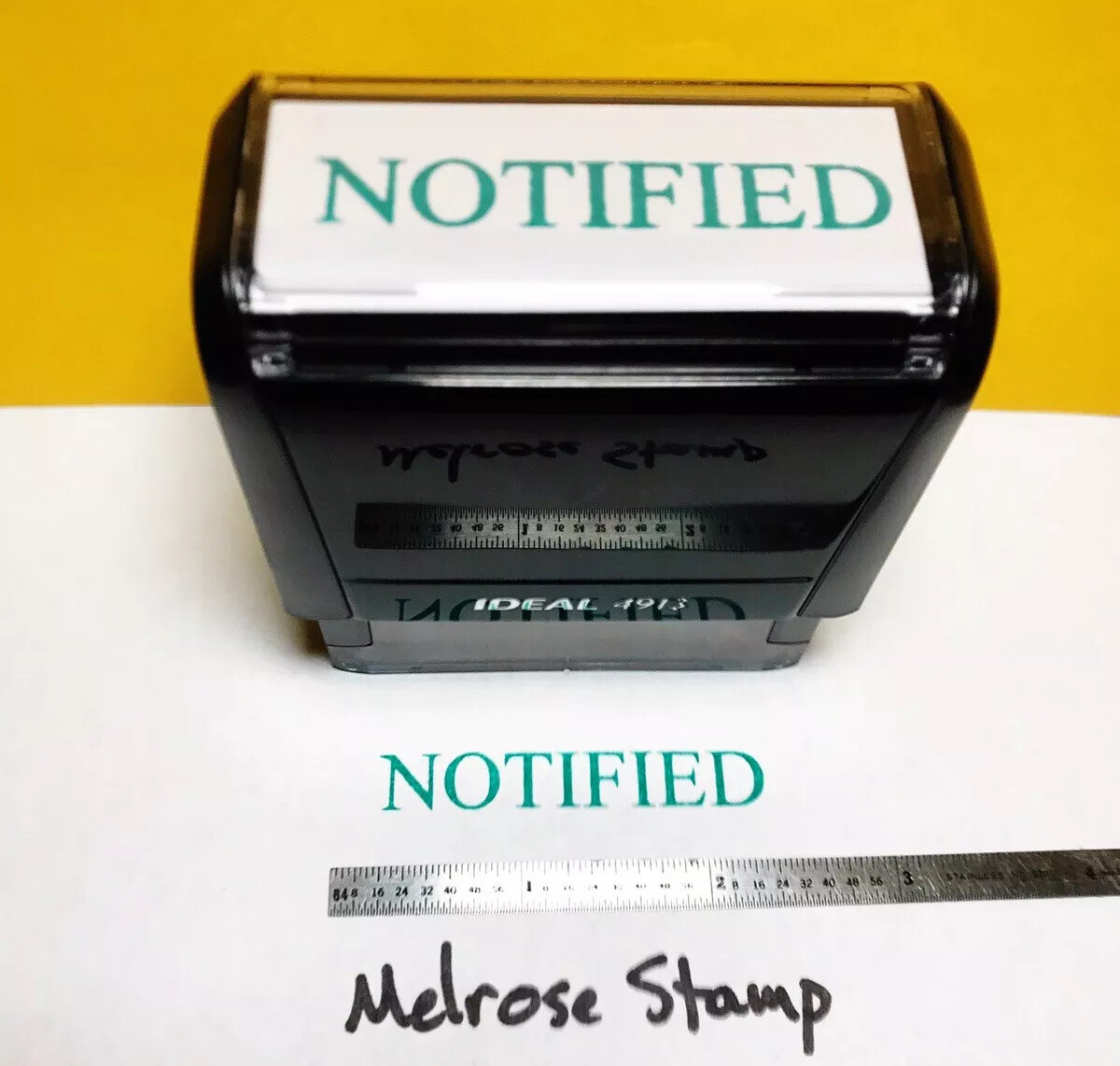 Notified Rubber Stamp Green Ink Self Inking Ideal 4913