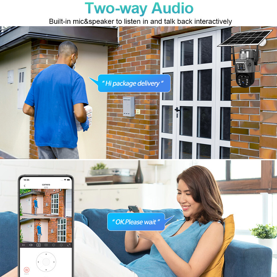 2x Solar Battery Powered Wireless WiFi Outdoor Home Security Camera System CCTV