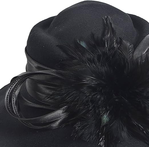 Women Wool Felt Dress Party Hats for Fall, Winter Church Hats 1920s 1950s 60s