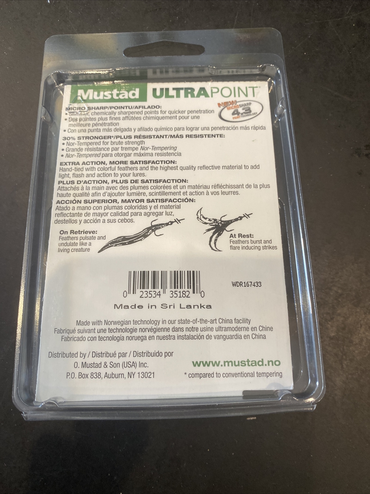 Mustad Ultra Point Feathered Treble White size 6