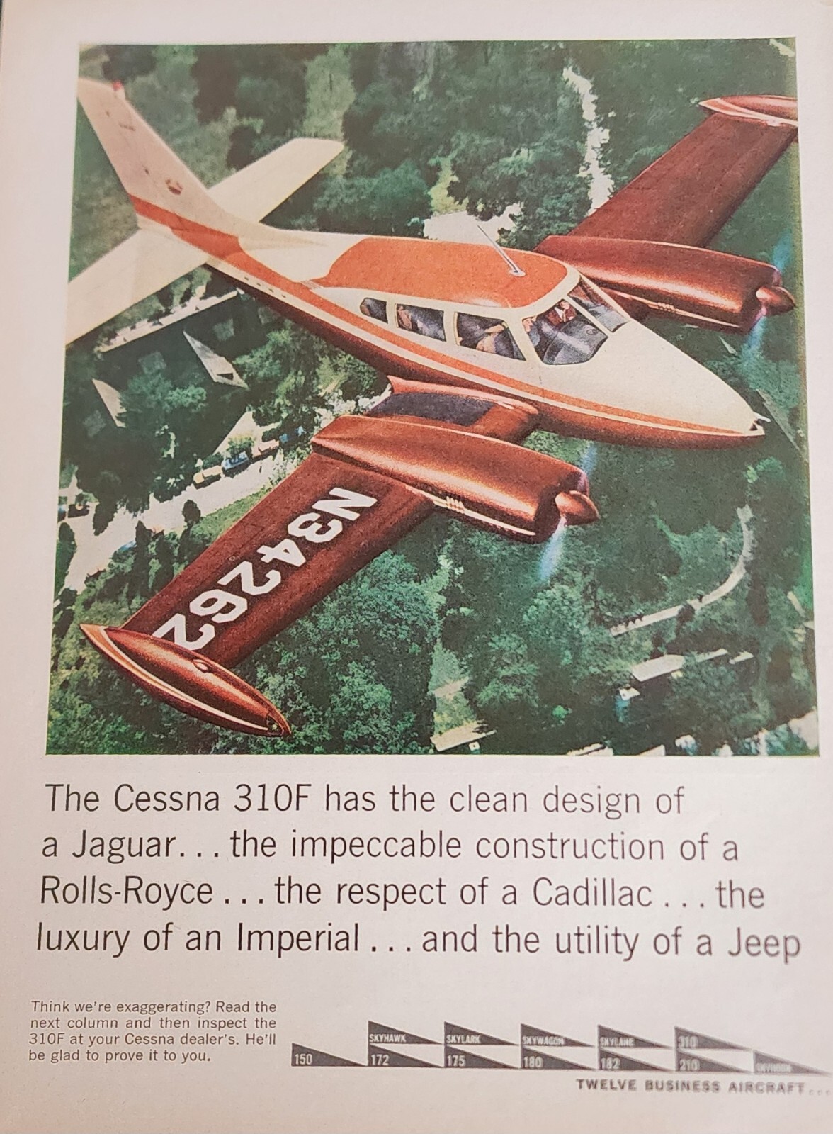 Cessna Aircraft Plane Magazine Picture Ad 1961 Flying Wall Art Decor