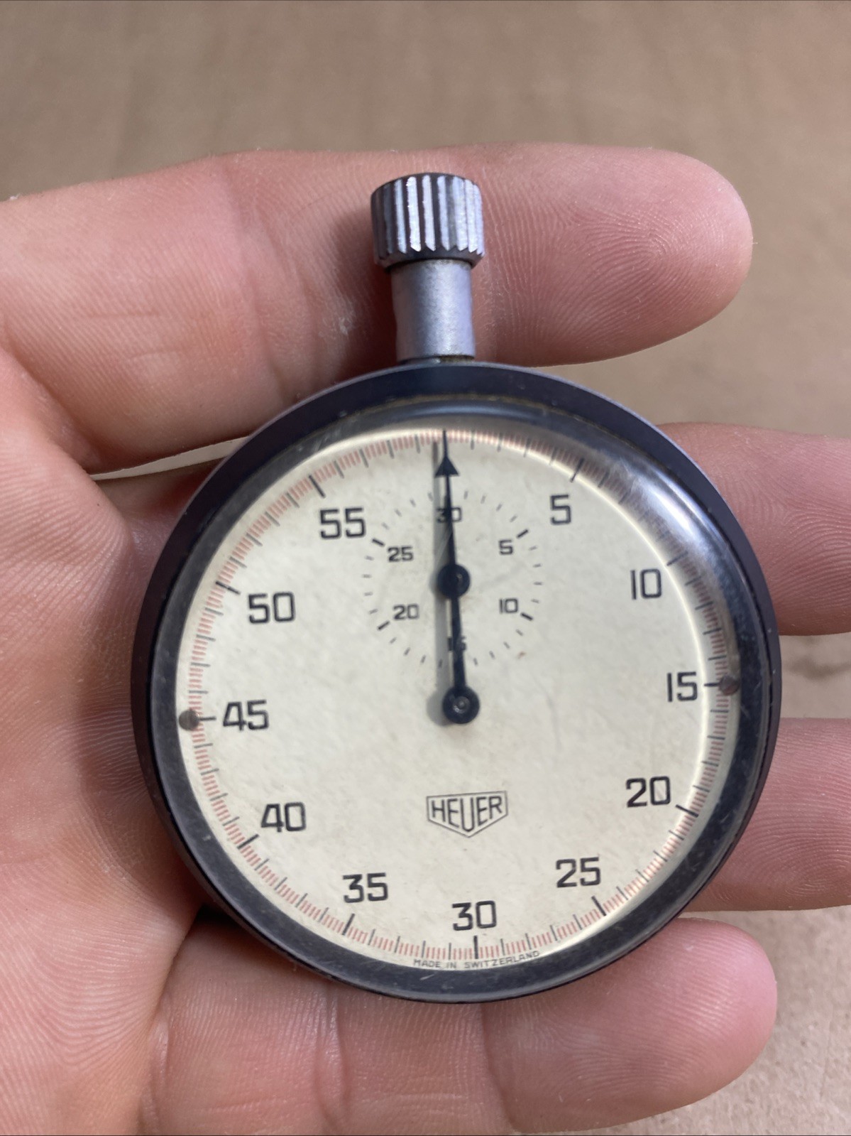 Heuer stopwatch 7700 leonidas vintage munual winding swiss made