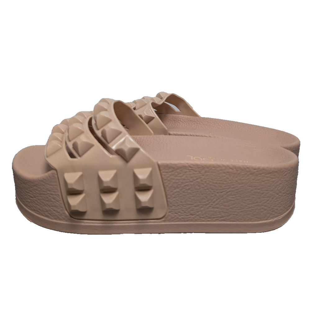 Carmen Sol Platform Sandals Womens 36 US 6 Studded Pink Jelly Slide Water Resist