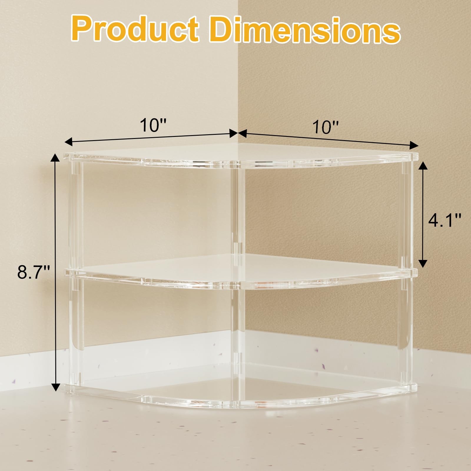 Acrylic Plate Organizer for Cabinet Kitchen Countertop Corner Clear Cabinet O...
