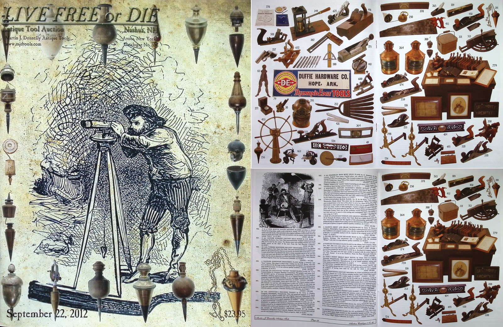 Full Color September, 2012 (FC12) Antique Tool Auction Catalog & Prices Realized