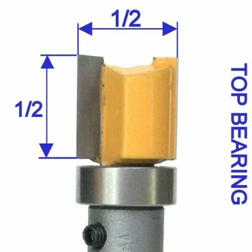 1 pc 1/4" Shank with Top Bearing Dado 1/2x1/2 Blade Flush Trim Pattern Bit S