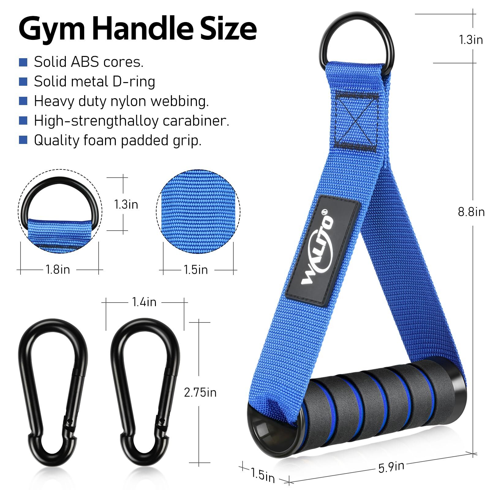 Exercise Handles Replacement Cable Machine Attachments for Home Gym Equipment