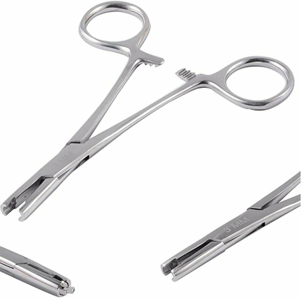 Micro Dermal Anchor Tube Insertion Hemostat Forceps 3mm Body Piercing Tool