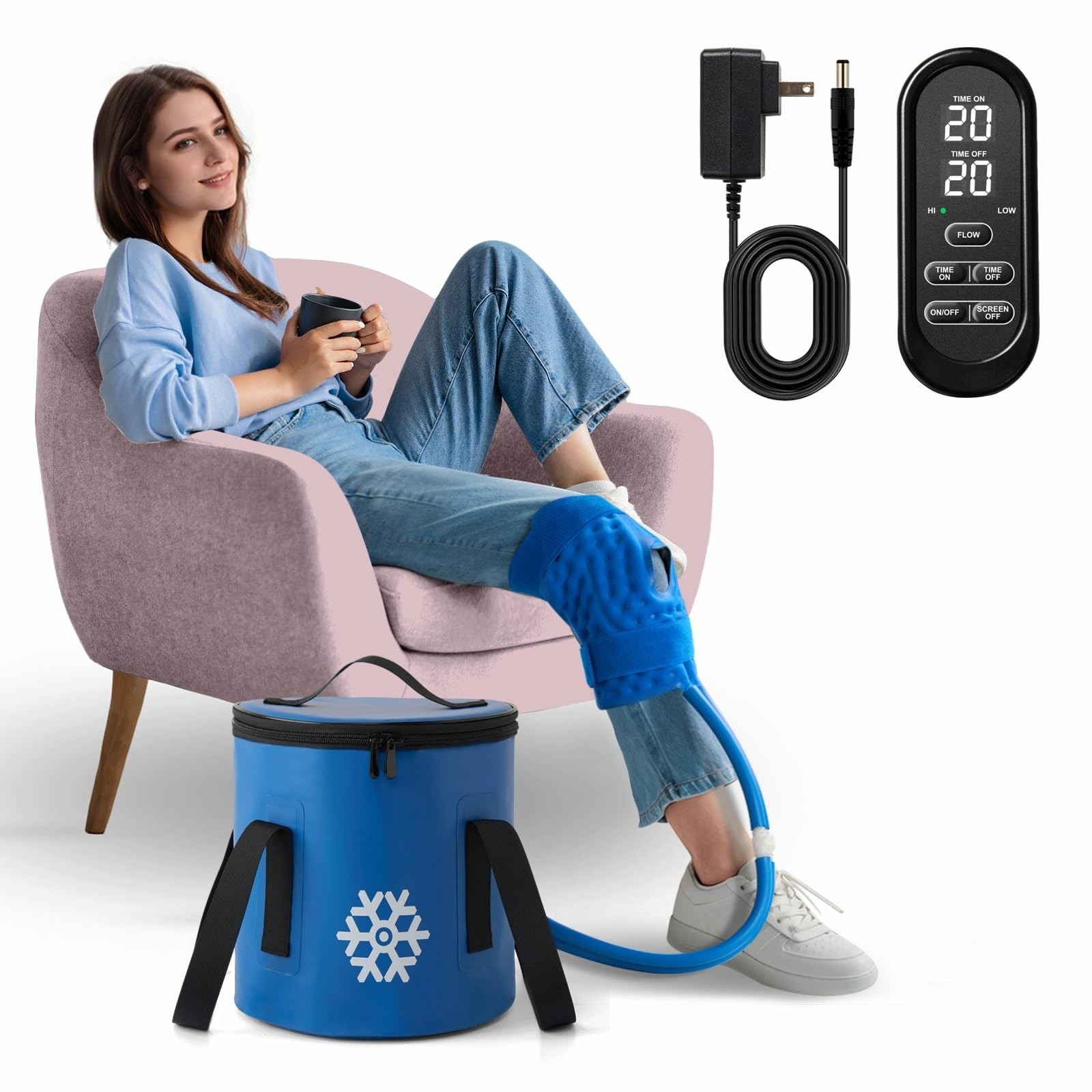 Portable Knee Ice Machine for Post-Surgery Recovery, Cold Therapy System, FSA/HS
