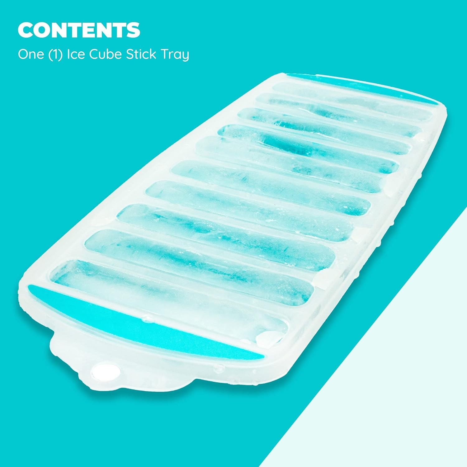 Reusable Silicone Water Bottle Ice Cube Tray Push Pop Easy Release Tray