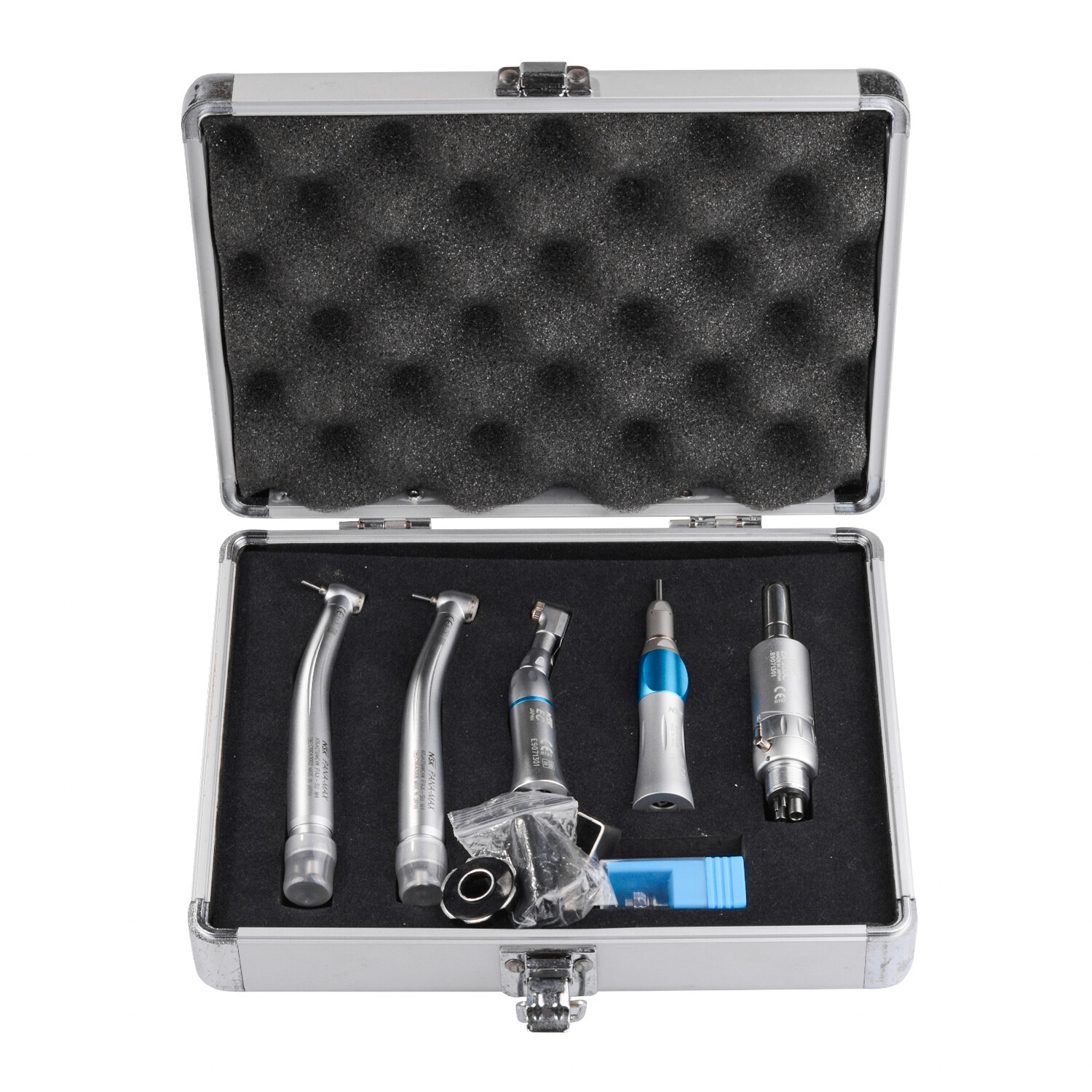 4H Push Button Dental High Low Speed Handpiece Kit NSK Style with Aluminum Case