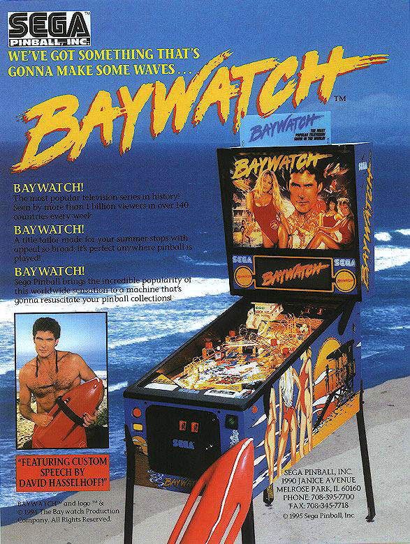 Baywatch (SEGA) Pinball - CPU Upgrade ROM chip set NEW v4.02 Chad