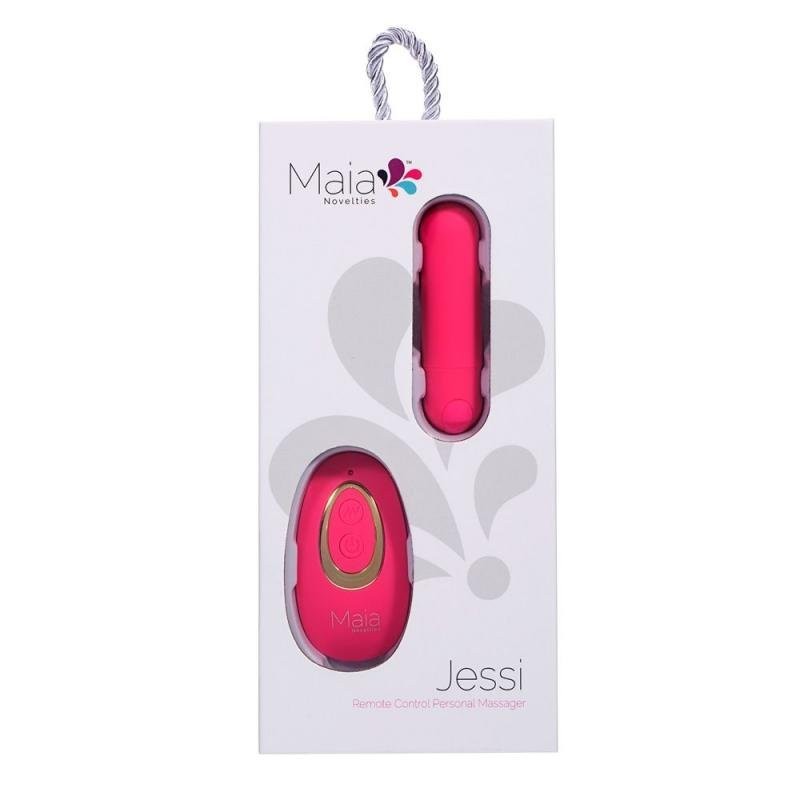 Jessi Pink Remote Mini Bullet Vibrator 10 Function Silicone